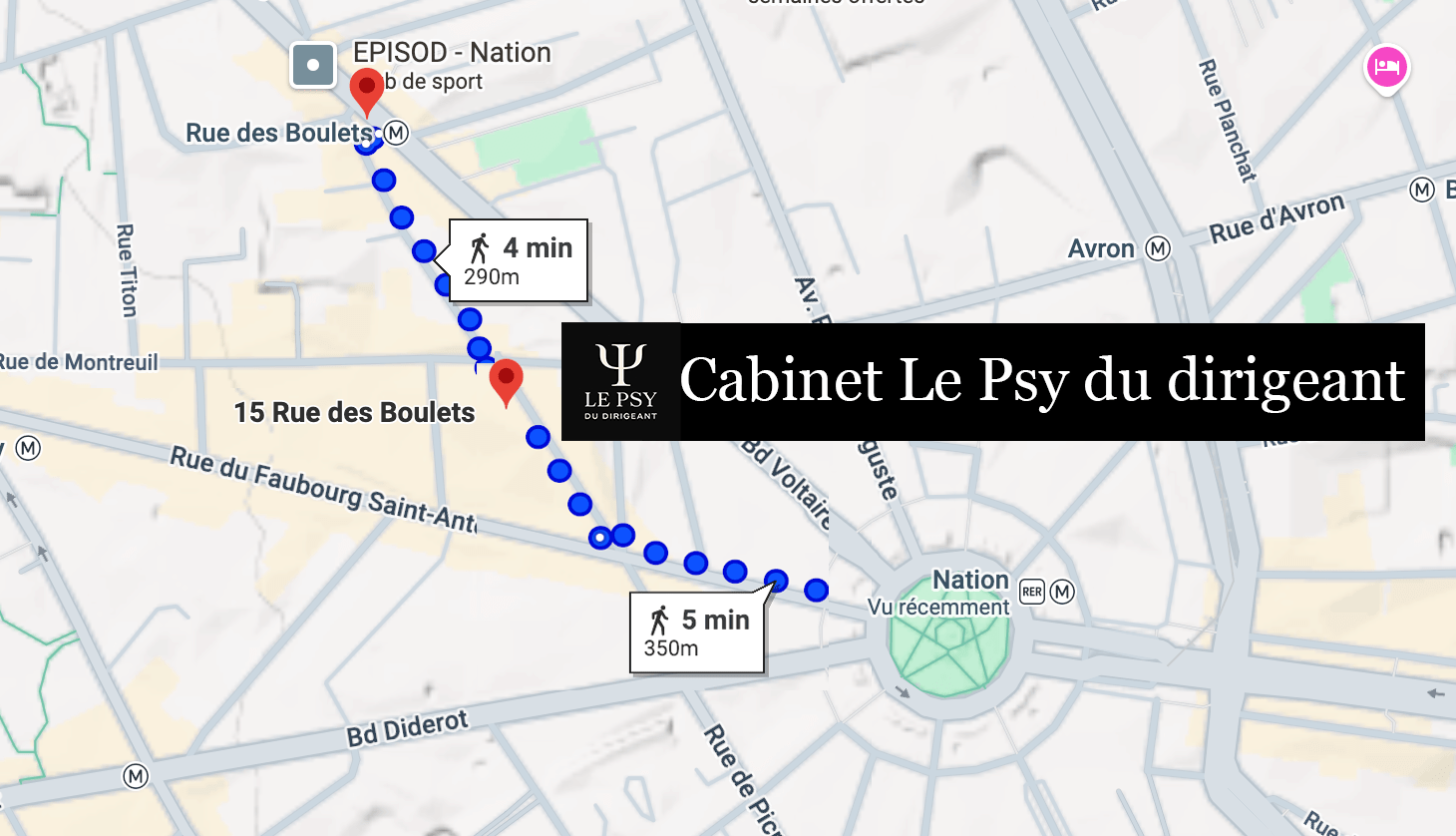 Plan d’accès – 3 Avenue de Taillebourg, 75011 Paris